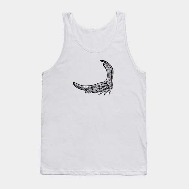 Treehopper Ink Art - cool and fun insect design - on white Tank Top by Green Paladin